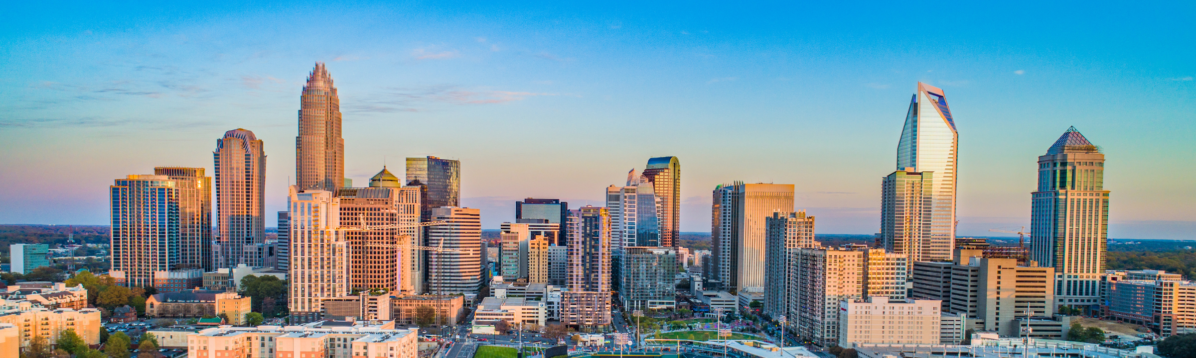 Charlotte, North Carolina, Skyline Drone Aerial